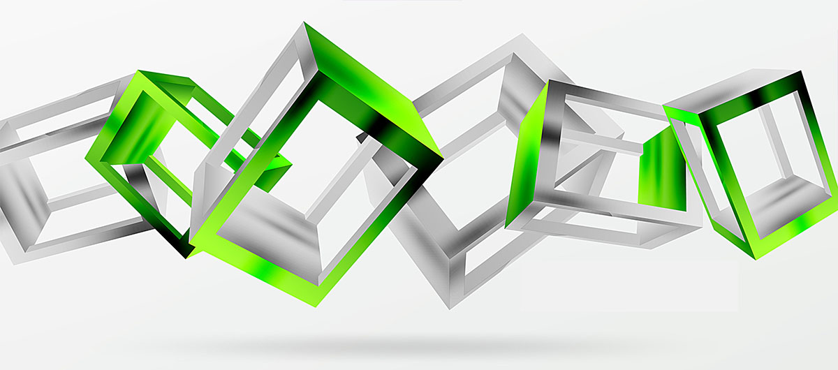 3d Cubes Vector Abstract Background. Composition Of 3d Square Sh